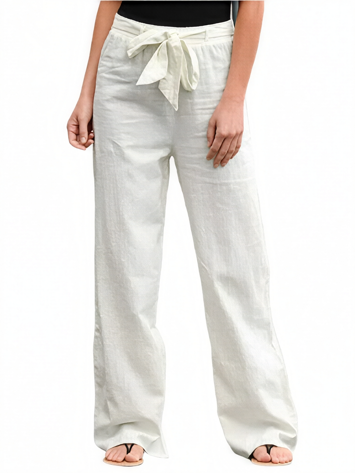 Women's Pants with Tied Belt