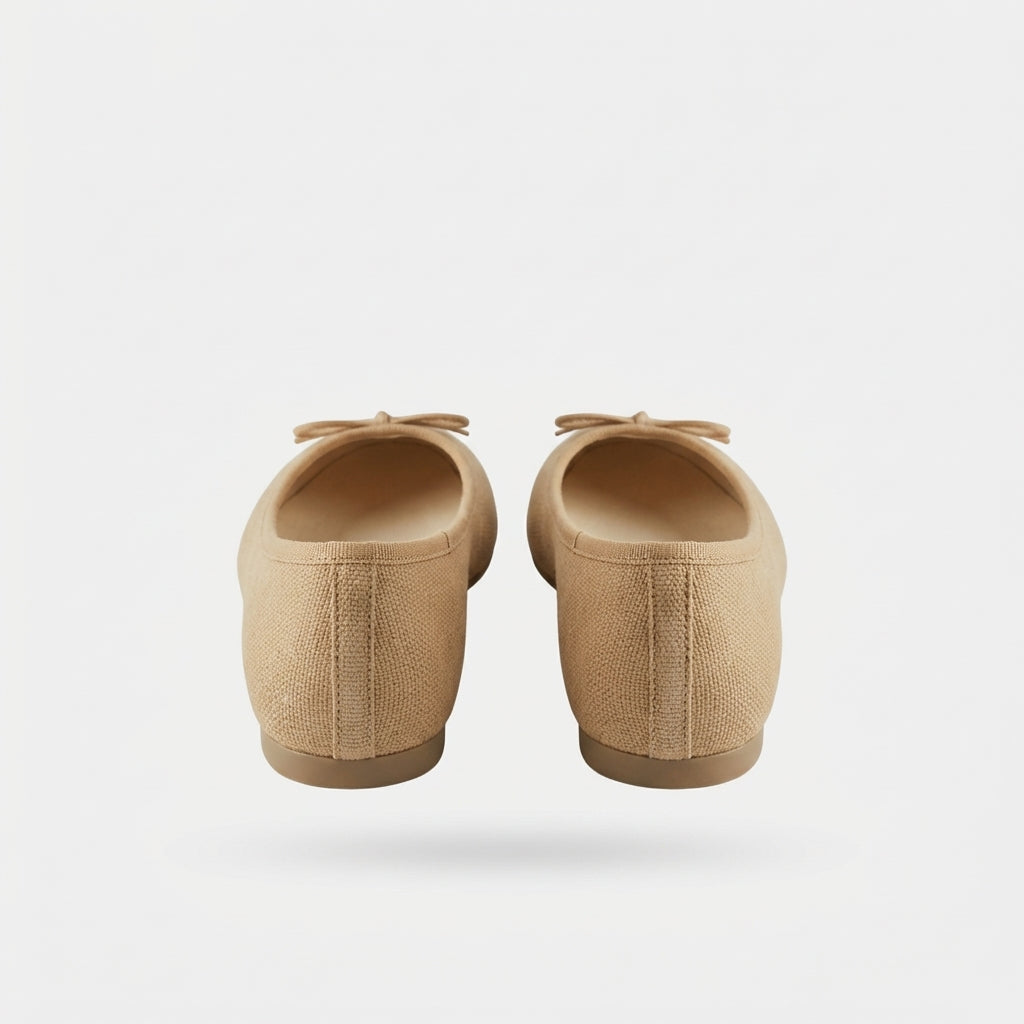 Beige Canvas Ballet Flats
