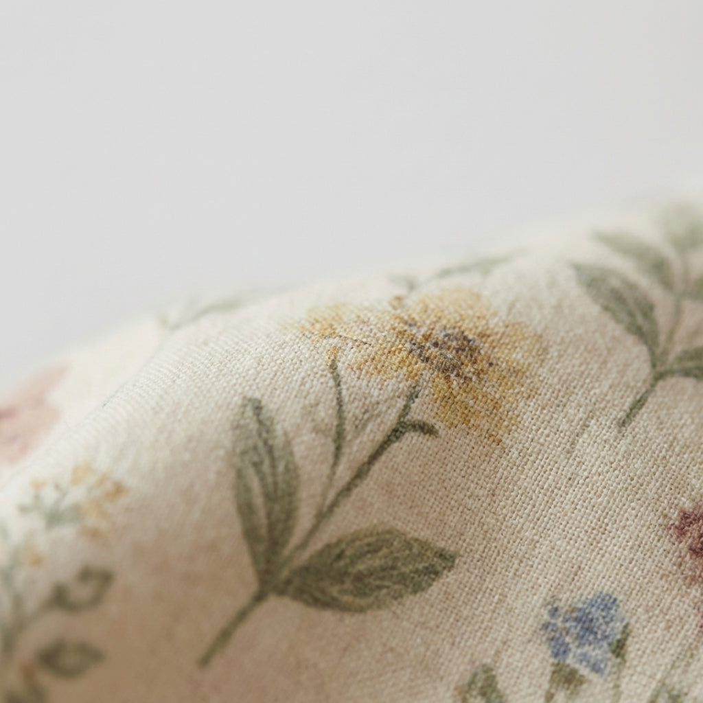 Beige Floral Cotton Dress
