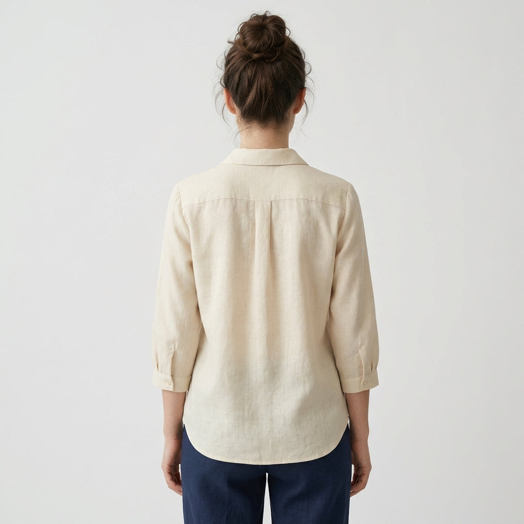 Beige Linen Blouse