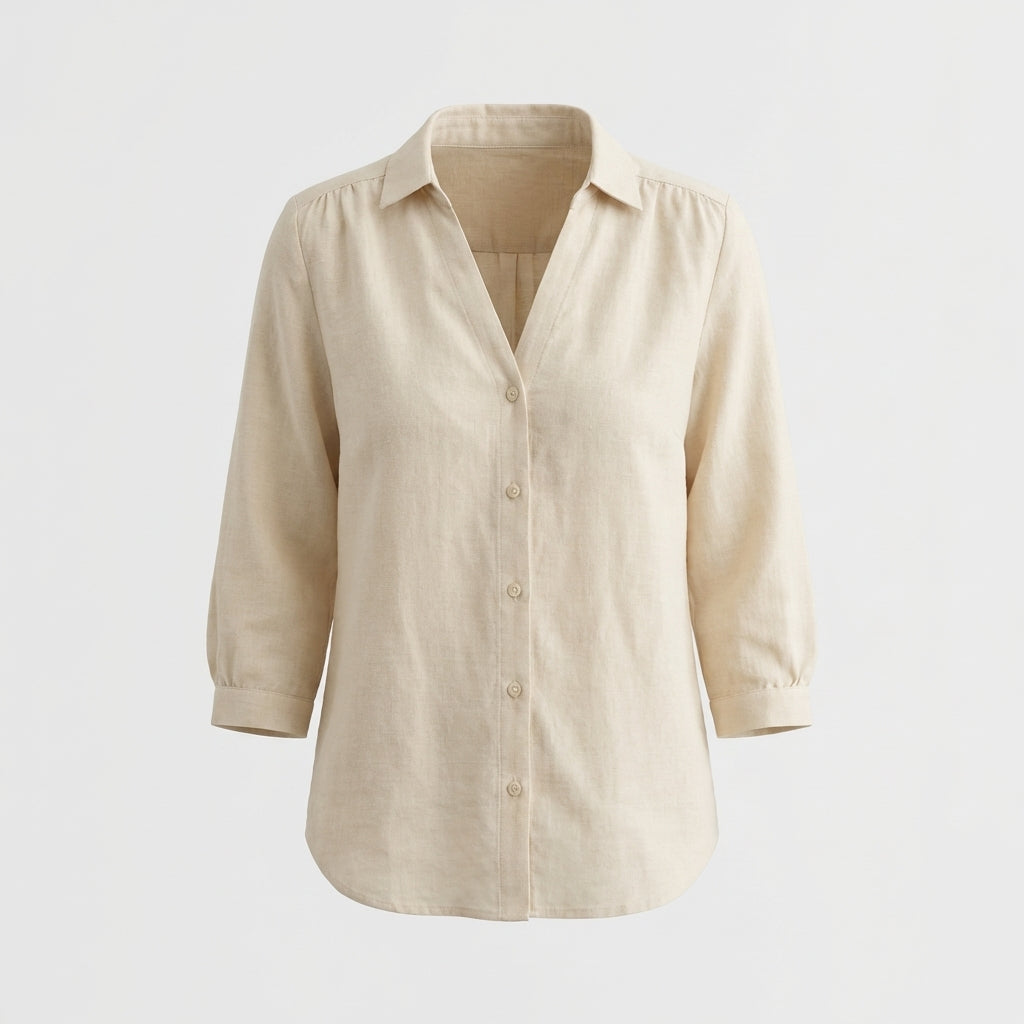 Beige Linen Blouse