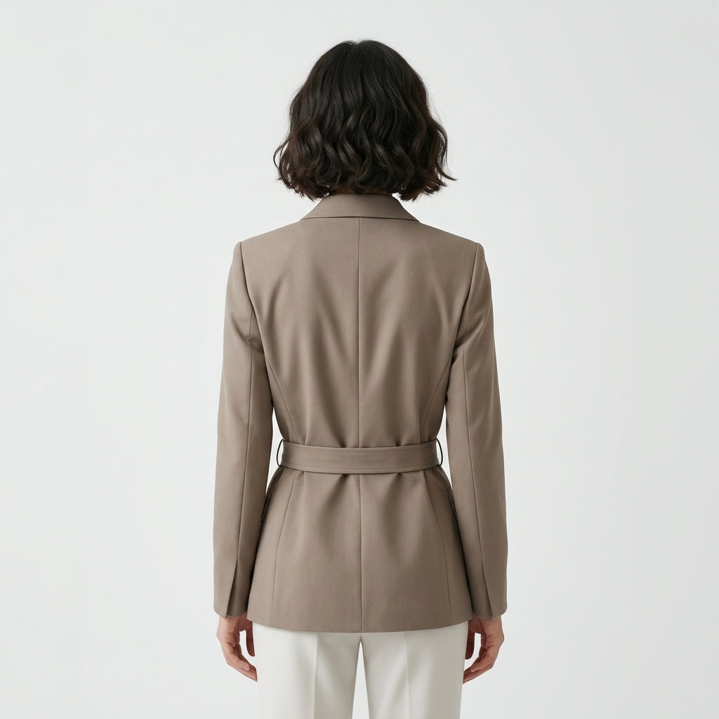 Brown Cotton Blazer