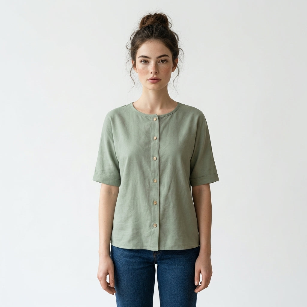 Green Cotton Blouse